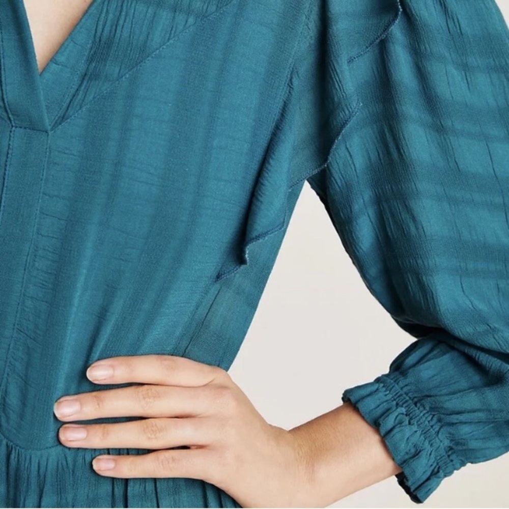 Anthropologie Amadi Rossi embossed ruffle shift dress - Picture 9 of 11